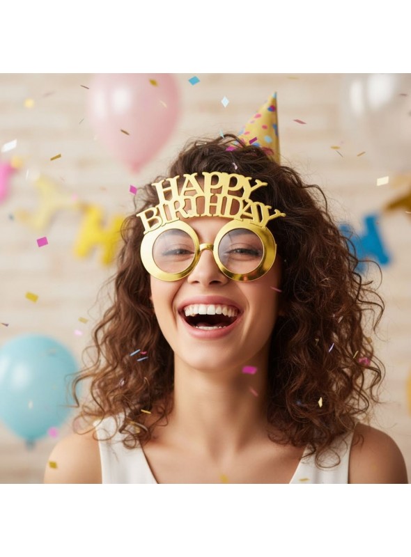 Óculos Divertido Happy Birthday Cor Sortida Kit Festa Adereços Bam Festas