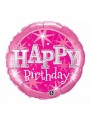 Balão Metalizado Feliz Aniversário Rosa 18 Polegadas 45cm Flutua