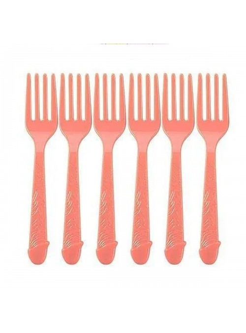 Garfo Plástico Divertido Para Despedida De Solteira 6 Unidades