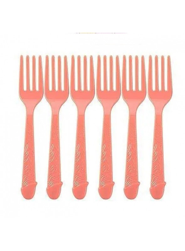 Garfo Plástico Divertido Para Despedida De Solteira 6 Unidades