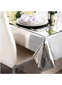 Toalha de Mesa Retangular Prata Metalizado 137cm x 183cm