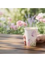 Prato E Copo De Papel Jardim das Borboletas 8 Pratos 8 Copos Descartáveis