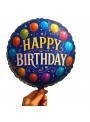 Balão Metalizado Aniversário Happy Bday Bandeirinha 45cm