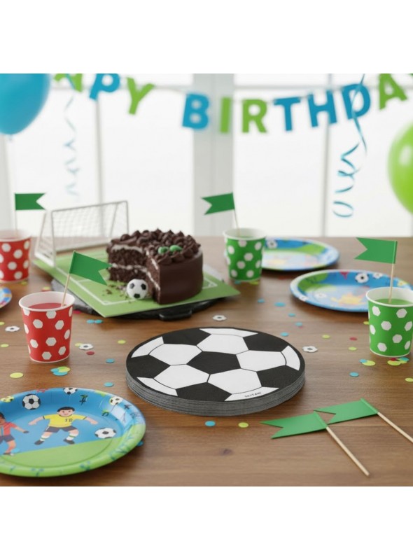 Guardanapo de Papel Bola de Futebol 33cm x 33cm 20 Unidades