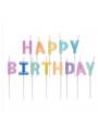 Vela De Aniversário Happy Birthday Candy Color Perolada