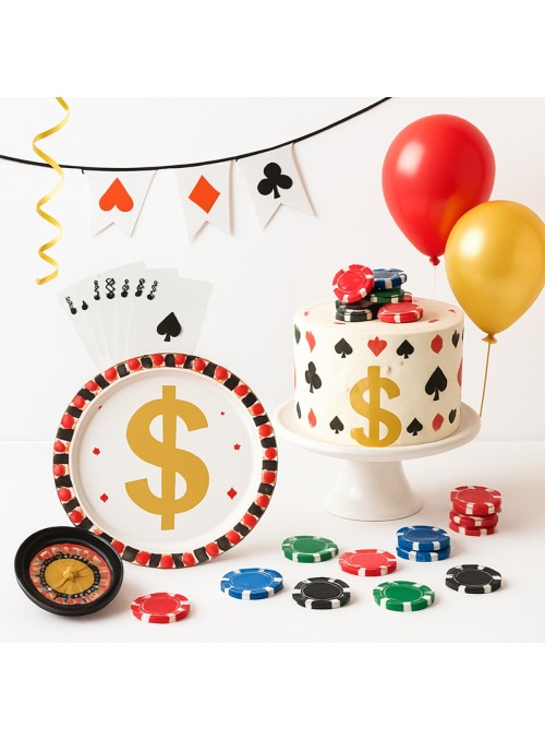 Prato E Copo De Papel Festa Cassino 10 Pratos E 10 Copos