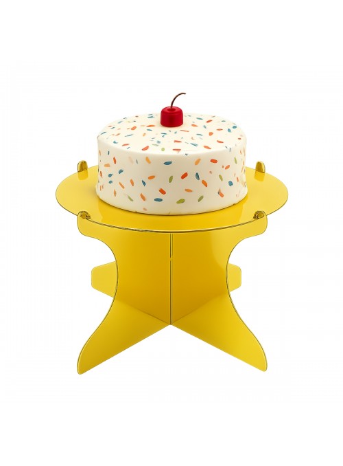 Boleira Desmontável Reutilizável Redonda Dourada 28cm Grande