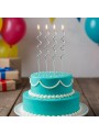 Vela De Aniversário Espiral Prata 14cm 4 Unidades