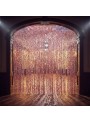 Cortina Metalizada Holográfica Corte Especial Rose Gold 100 x 200cm Silver Festas