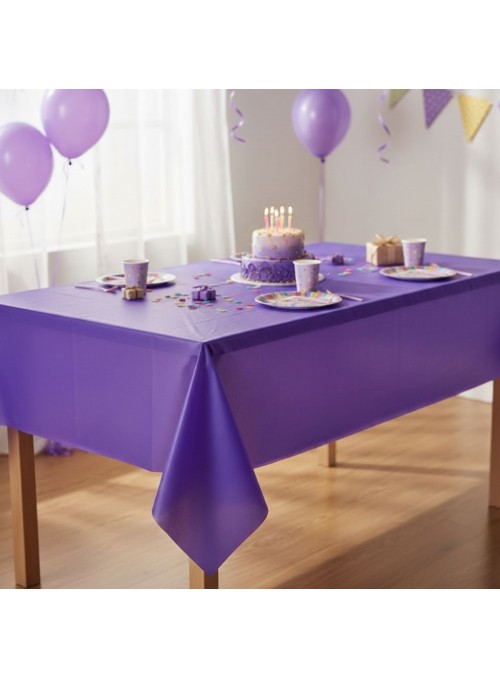 Toalha de Mesa Retangular Roxa Descartáveis para Festa