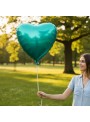 Balão Metalizado Coração Verde Cromado 20 Polegadas 50cm Flexmetal