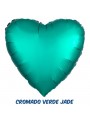 Balão Metalizado Coração Verde Cromado 20 Polegadas 50cm Flexmetal