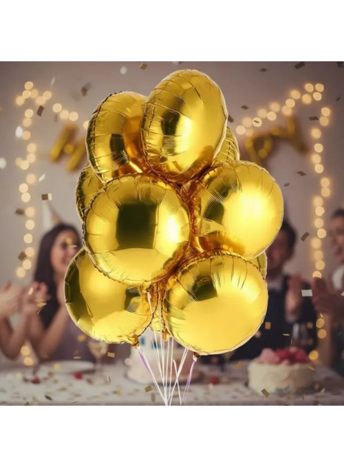 Balão Metalizado Redondo Dourado 20 Polegadas 50cm