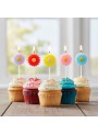 Vela De Aniversário Margaridas Coloridas Com 5 Und