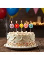 Vela De Aniversário Margaridas Coloridas Com 5 Und
