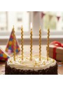 Vela De Aniversário Palito Ondulada Dourada Metaçizada 6 Und