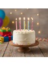 Vela de Aniversário Palito Glitter Colorida 6 Unidades