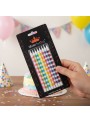 Vela de Aniversário Palito Glitter Colorida 6 Unidades