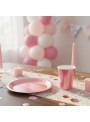 Prato E Copo De Papel Rosa Bebê Furtacor 10 Und Cada Festa