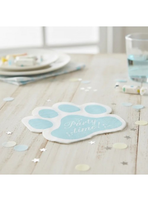 Guardanapo De Papel Formato Patinha Azul Bebê 33cm 20 Und