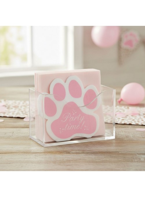 Guardanapo De Papel Formato Patinha Rosa Bebê 33cm 20 Und