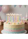 Vela De Aniversário Espiral Candy Colors 12 Unidades