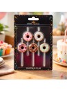 Vela Aniversário Formato Donuts Kit Com 5 Und Para Bolo
