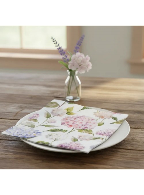 Guardanapo De Papel Floral Lavanda 33 Cm Com 20 Unidades