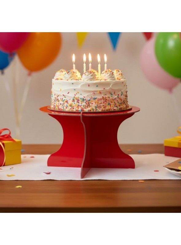 Boleira Desmontável Reutilizável Redonda Vermelha 28cm Grande