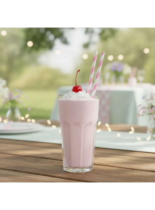 Canudos de Papel Listras Rosa Bebê e Branco Silver Festas 12 Unidades