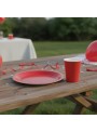 Kit Prato e Copo de Papel Descartáveis de Festa Vermelho Silver Festas - 10 unidades de cada