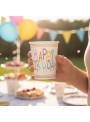 Copos Descartáveis De Papel Happy Birthday Colorido 10 Und
