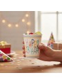 Copos Descartáveis De Papel Happy Birthday Colorido 10 Und
