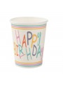 Copos Descartáveis De Papel Happy Birthday Colorido 10 Und