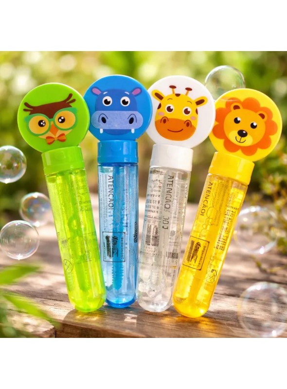 Bolha De Sabão Safari Sortidos 14cm Lembrancinha 1 Unid