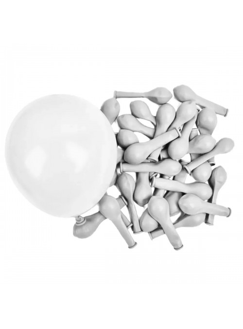Balão de Látex Branco Polar 5 Polegadas 13cm São Roque 50 Unidades
