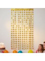Cortina Metalizada Laminada Estrela Dourada 1 x 2m Decoração de Festa