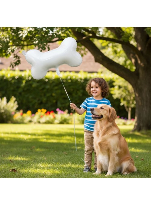 Balão Metalizado Osso Branco 64cm Ponto Das Festas