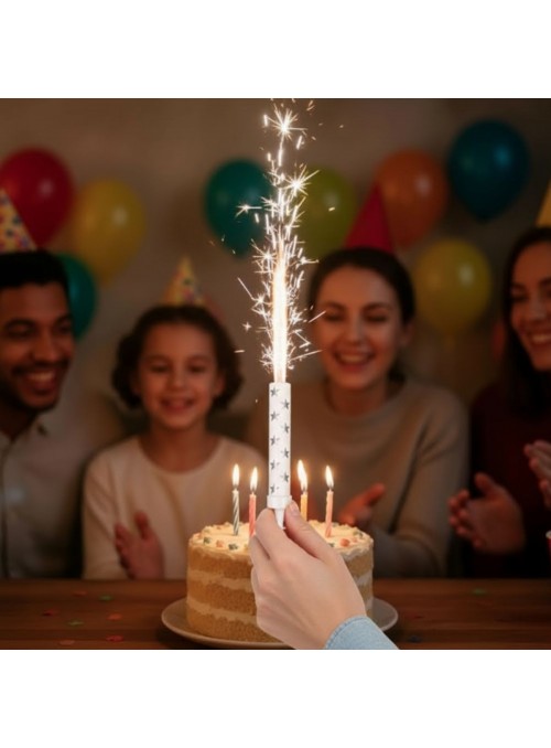 Vela de Aniversário Estrela Chama Branca – 1 unidade