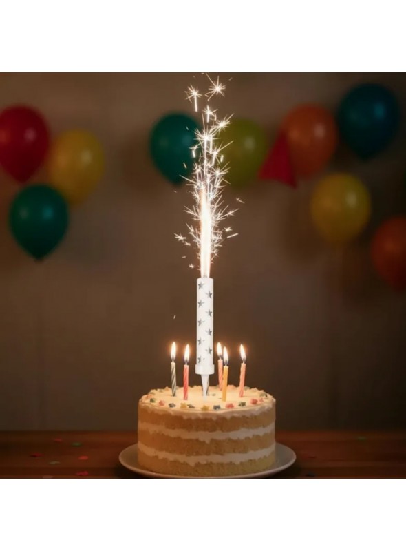 Vela de Aniversário Estrela Chama Branca – 1 unidade