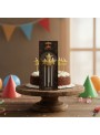 Vela de Aniversário Estrela Dourada 13,5cm Silver Festas 4 Unidades