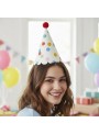 Chapéu de Aniversário Chapeuzinho Confete Mesa Festa 5 Unidades
