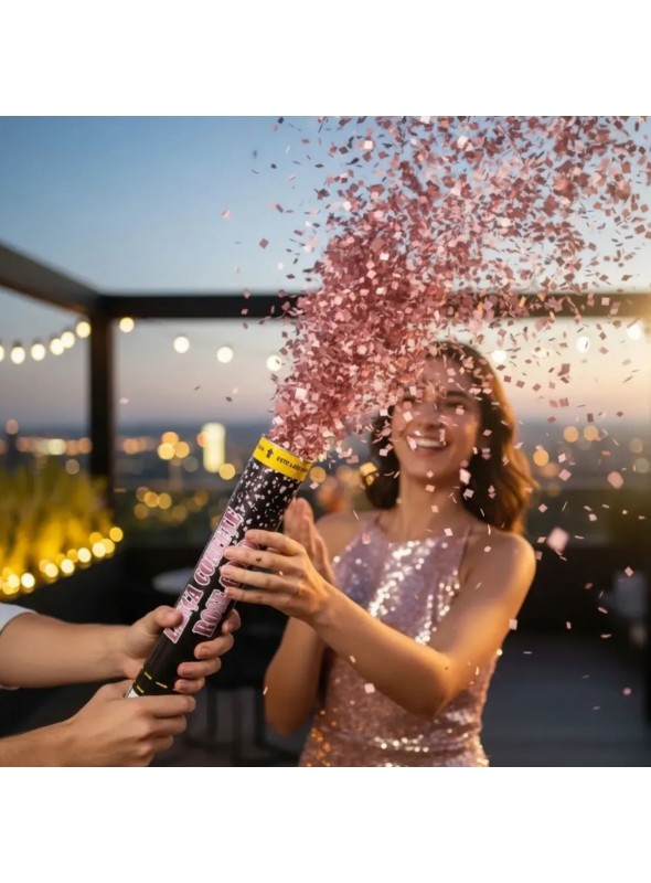 Lança Confete Metalizado Rose Gold 30 cm