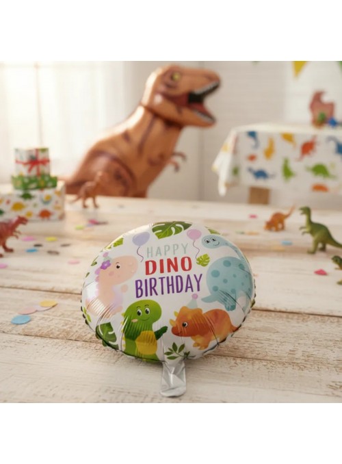 Balão Metalizado Aniversário Happy Dino Birthday 45cm 1 Und