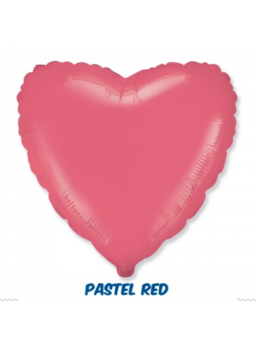 Balão Metalizado Coração Pastel Red Vermelho Cereja 20 Polegadas 50cm Flexmetal
