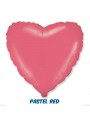 Balão Metalizado Coração Pastel Red Vermelho Cereja 20 Polegadas 50cm Flexmetal