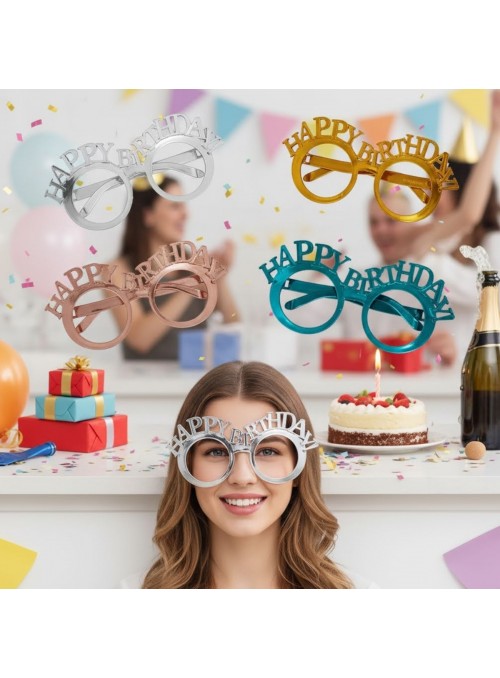 Óculos Divertido Happy Birthday Cor Sortida Kit Festa Adereços Bam Festas