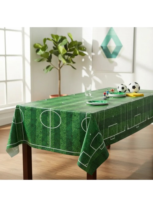 Toalha Plástica De Mesa Campo De Futebol 137 X 183cm Festa