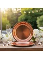 Pratos Descartáveis de Papel Liso Rose Gold - 10 unidades