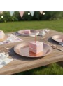 Pratos Descartáveis de Papel Liso Rose Gold - 10 unidades